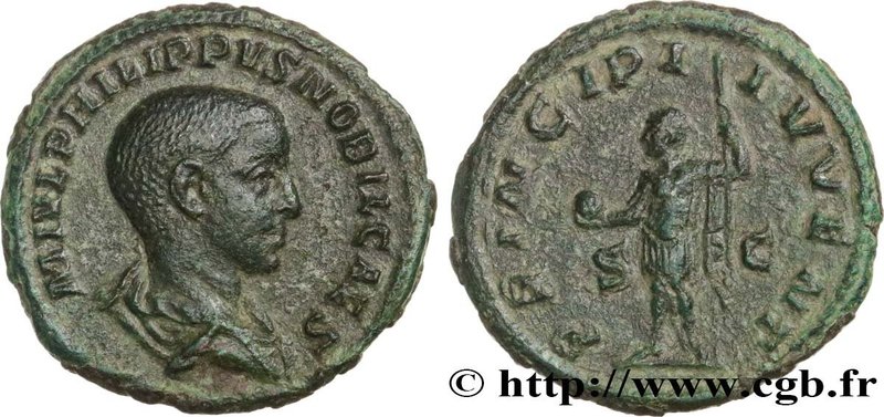 PHILIPPUS II
Type : As 
Date : 245 
Mint name / Town : Rome 
Metal : copper 
Dia...