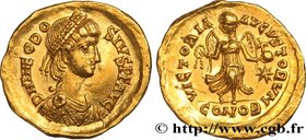 THEODOSIUS II
Type : Tremissis 
Date : c. 430-440 
Mint name / Town : Constantinople 
Metal : gold 
Millesimal fineness : 1000  ‰
Diameter : 13,5  mm
...