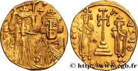 CONSTANS II, CONSTANTINE IV, HERACLIUS and TIBERIUS
Type : Solidus 
Date : 662-663 
Mint name / Town : Constantinople 
Metal : gold 
Diameter : 20  mm...