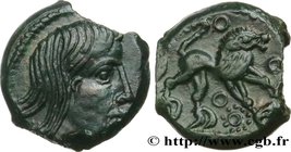 LEXOVII (Area of Lisieux)
Type : Bronze CISIAMBOS au lion 
Date : c. 50-40 AC. 
Metal : bronze 
Diameter : 14,  mm
Orientation dies : 9  h.
Weight : 2...