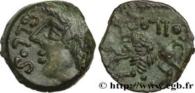 VIROMANDUI (Area of Vermandois)
Type : Bronze SOLLOS au lion 
Date : c. 60-40 AC. 
Metal : bronze 
Diameter : 14,5  mm
Orientation dies : 12  h.
Weigh...