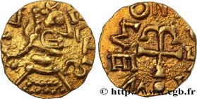 SENLIS (SILVANECTIS) - Oise
Type : Triens à la croix ancrée 
Date : c. 620-640 
Mint name / Town : Senlis (60) 
Metal : gold 
Diameter : 12,5  mm
Orie...