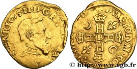 HENRY II
Type : Demi-henri d'or, 1er type 
Date : s.d. 
Mint name / Town : Rouen 
Metal : gold 
Millesimal fineness : 958  ‰
Diameter : 19  mm
Orienta...