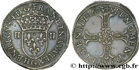 HENRY IV
Type : Quart d'écu, croix bâtonnée et fleurdelisée de face 
Date : 1603 
Mint name / Town : Poitiers 
Quantity minted : 17221 
Metal : silver...