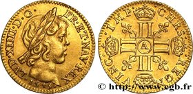 LOUIS XIV "THE SUN KING"
Type : Demi-louis d'or à la mèche courte 
Date : 1645 
Mint name / Town : Paris 
Metal : gold 
Millesimal fineness : 917  ‰
D...