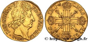 LOUIS XIV "THE SUN KING"
Type : Double louis d'or aux huit L et insignes 
Date : 1702 
Mint name / Town : Dijon 
Quantity minted : 12716 
Metal : gold...