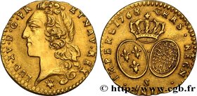 LOUIS XV THE BELOVED
Type : Demi-louis dit "au bandeau" 
Date : 1768 
Mint name / Town : Reims 
Quantity minted : 2454 
Metal : gold 
Millesimal finen...