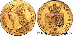 LOUIS XVI
Type : Double louis dit "aux écus accolés" 
Date : 1790 
Mint name / Town : Rouen 
Metal : gold 
Millesimal fineness : 917  ‰
Diameter : 28,...