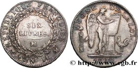 THE CONVENTION
Type : Six livres dit "au génie" 
Date : 1793 
Mint name / Town : Marseille 
Metal : silver 
Millesimal fineness : 917  ‰
Diameter : 38...