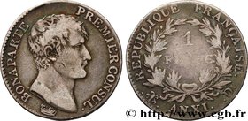 CONSULATE
Type : 1 franc Bonaparte Premier Consul 
Date : An XI (1802-1803) 
Mint name / Town : Lyon 
Quantity minted : 12.009 
Metal : silver 
Milles...