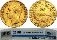 PREMIER EMPIRE / FIRST FRENCH EMPIRE
Type : 20 francs or Napoléon tête nue, Calendrier grégorien 
Date : 1806 
Mint name / Town : Limoges 
Quantity mi...