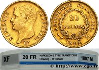 PREMIER EMPIRE / FIRST FRENCH EMPIRE
Type : 20 francs Napoléon tête nue, type transitoire 
Date : 1807 
Mint name / Town : Toulouse 
Quantity minted :...