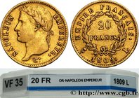 PREMIER EMPIRE / FIRST FRENCH EMPIRE
Type : 20 francs or Napoléon, tête laurée, Empire français 
Date : 1809 
Mint name / Town : Bayonne 
Quantity min...