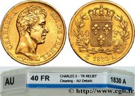 CHARLES X
Type : 40 francs or Charles X, 2e type, tranche inscrite en relief 
Date : 1830 
Mint name / Town : Paris 
Quantity minted : 1324 
Metal : g...