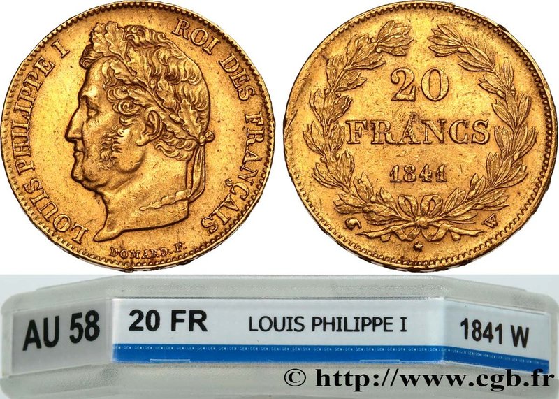 LOUIS-PHILIPPE I
Type : 20 francs or Louis-Philippe, Domard 
Date : 1841 
Mint n...