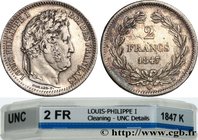 LOUIS-PHILIPPE I
Type : 2 francs Louis-Philippe 
Date : 1847 
Mint name / Town : Bordeaux 
Quantity minted : 6498 
Metal : silver 
Millesimal fineness...