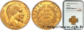 SECOND EMPIRE
Type : 20 francs or Napoléon III, tête nue 
Date : 1858 
Mint name / Town : Strasbourg 
Quantity minted : 2067740 
Metal : gold 
Millesi...