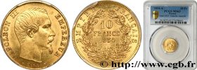SECOND EMPIRE
Type : 10 francs or Napoléon III tête nue, petit module, tranche cannelée 
Date : 1854 
Mint name / Town : Paris 
Quantity minted : 1357...