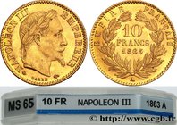 SECOND EMPIRE
Type : 10 francs or Napoléon III, tête laurée, type définitif à grand 10 
Date : 1863 
Mint name / Town : Paris 
Quantity minted : 23462...