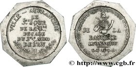 THE CONVENTION
Type : Médaille, Lyon, ville affranchie 
Date : 1793 
Metal : tin 
Diameter : 47  mm
Weight : 46,02  g.
Edge : lisse 
Obverse legend : ...