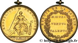 THE CONVENTION
Type : Médaille, Espoir de la Patrie, Collège National de Bordeaux 
Date : (1796) 
Metal : gilt bronze 
Diameter : 43  mm
Weight : 25,9...