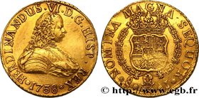 CHILE - FERDINAND VI
Type : 8 Escudos 
Date : 1758 
Mint name / Town : Santiago du Chili 
Quantity minted : - 
Metal : gold 
Millesimal fineness : 875...