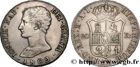 SPAIN - KINGDOM OF SPAIN - JOSEPH NAPOLEON
Type : 20 Reales ou 5 Pesetas 
Date : 1809 
Mint name / Town : Madrid 
Quantity minted : 700000 
Metal : si...