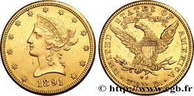 UNITED STATES OF AMERICA
Type : 10 Dollars or "Liberty" 
Date : 1891 
Mint name / Town : Carson City 
Quantity minted : 103732 
Metal : gold 
Millesim...