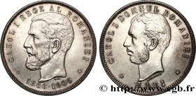 ROMANIA - CHARLES I
Type : 5 Lei - 40e anniversaire du règne 
Date : 1906 
Quantity minted : 200000 
Metal : silver 
Millesimal fineness : 900  ‰
Diam...