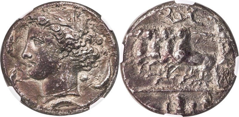 SICILY. Syracuse. Time of Dionysius I (405-367 BC). AR decadrachm (34mm, 41.47 g...