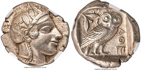 ATTICA. Athens. Ca. 455-440 BC. AR tetradrachm (25mm, 17.16 gm, 10h). NGC AU S 5/5 - 5/5, Fine Style. Early transitional issue. Head of Athena right, ...