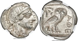 ATTICA. Athens. Ca. 440-404 BC. AR tetradrachm (25mm, 17.20 gm, 4h). NGC MS 5/5 - 5/5. Mid-mass coinage issue. Head of Athena right, wearing crested A...