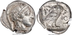 ATTICA. Athens. Ca. 440-404 BC. AR tetradrachm (24mm, 17.21 gm, 10h). NGC Choice AU 5/5 - 5/5, Full Crest. Mid-mass coinage issue. Head of Athena righ...