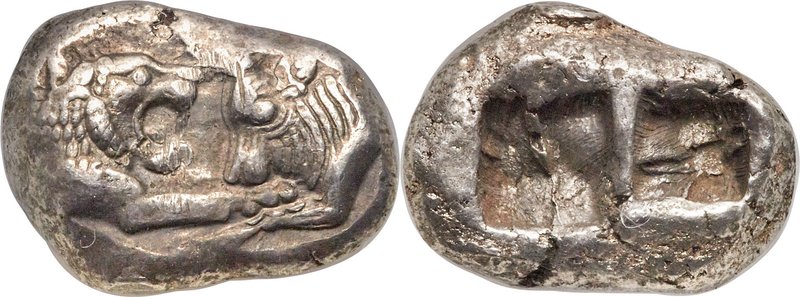 LYDIAN KINGDOM. Croesus (561-546 BC). AR stater (21mm, 10.66 gm). NGC Choice XF ...