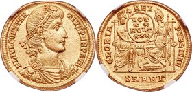 Constantius II, as Augustus (AD 337-361). AV solidus (21mm, 4.46 gm, 5h). NGC MS 5/5 - 3/5. Antioch, 3rd officina, AD 347-355. FL IVL CONSTAN-TIVS PER...