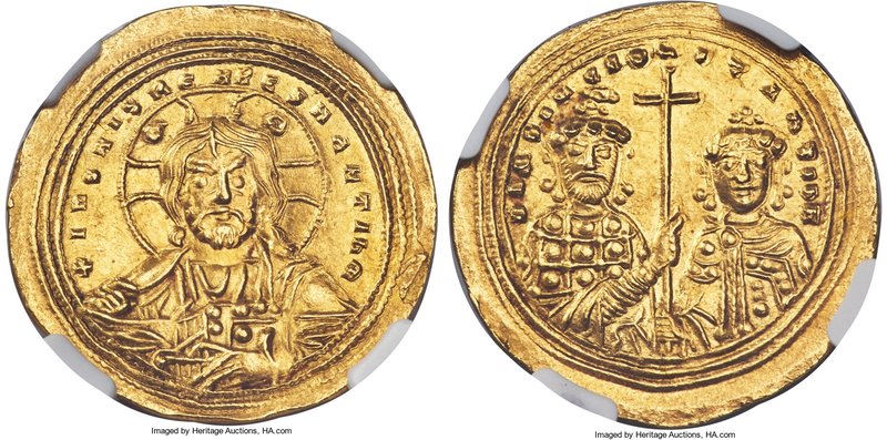 Basil II Bulgaroctonos (AD 976-1025) with Constantine VIII. AV histamenon nomism...