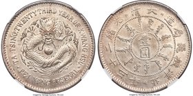 Chihli. Kuang-hsü Dollar Year 23 (1897) MS62 NGC, Pei Yang Arsenal mint, KM-Y65.1, L&M-444, Kann-186var (TA instead of TAI), WS-0609, Wenchao-611. Rou...