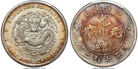Szechuan. Kuang-hsü Dollar ND (1901-1908) AU Details (Cleaned) PCGS, KM-Y238.2, L&M-345A. Wide, flat-faced (large head) dragon variety, inverted A for...