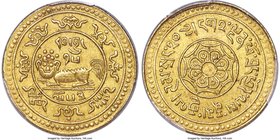 Tibet. Theocracy gold 20 Srang BE 15-53 (1919) MS62 PCGS, Ser-Khang mint, KM-Y22, L&M-1064, Kann-1587, Wenchao-32 (rarity 4 stars). Variety without do...
