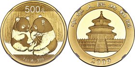 People's Republic gold Panda 500 Yuan (1 oz) 2009 MS69 NGC, KM1872. AGW 0.999 oz. 

HID09801242017