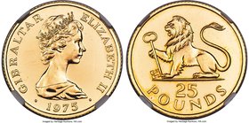 British Colony. Elizabeth II 3-Piece Lot of Certified gold "250th Anniversary" Multiple Pounds 1975 NGC, 1) 25 Pounds - MS63, KM7 2) 50 Pounds - MS64,...