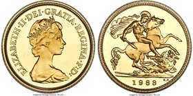 Elizabeth II 3-Piece Uncertified gold Proof Set 1983, 1) 1/2 Sovereign, KM922 2) Sovereign, KM919 3) 2 Pounds, KM923 KM-PS44. Sold with the original c...