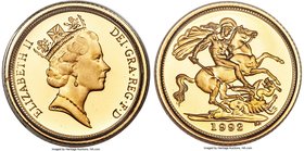 Elizabeth II 4-Piece Uncertified gold Proof Set 1992, 1) 1/2 Sovereign, KM942 2) Sovereign, KM943 3) 2 Pounds, KM944 4) 5 Pounds, KM945 KM-PS79. Sold ...