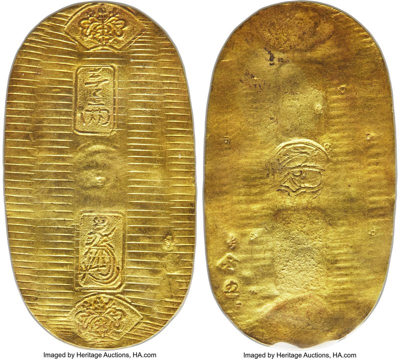 Kyoho gold Koban (Ryo) ND (1714-1736) AU Details (Tooled) PCGS, Edo mint, KM-FR1...