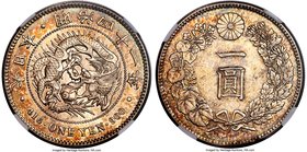 Meiji Yen Year 41 (1908) MS63 NGC, KM-YA25.3, JNDA 01-10A. A charming example defined by dappled tan and blue tones concentrated along the obverse out...