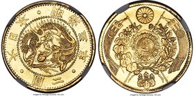 Meiji gold 2 Yen Year 3 (1870) MS64 NGC, Osaka mint, KM-Y10, JNDA 01-4. A shimmering representative displaying unmistakable reflectivity and fine die ...