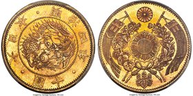 Meiji gold 10 Yen Year 4 (1871) MS63 PCGS, Osaka mint, KM-Y12, JNDA 01-2. Without border. Sharp and fully choice, this early Meiji issue benefits from...