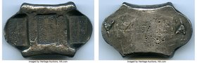 Qing Dynasty. Yunnan Sanchuo Jieding ("Three-Stamp Remittance") "Packsaddle" Sycee of 5 Taels ND (19th-20th Century) AU, Cribb-LXVI.I.813, Assay mark ...
