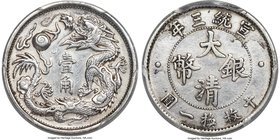 Hsüan-t'ung 10 Cents ND (1911) AU Details (Cleaned) PCGS, KM-Y28, L&M-41. A selection of this elusive type displaying minimal circulation wear and cha...