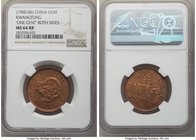 Kwangtung. Kuang-hsü Cent ND (1900-1906) MS64 Red and Brown NGC, KM-Y192, CL-KT.02. Variety with "one cent" on both sides. Still containing a large am...